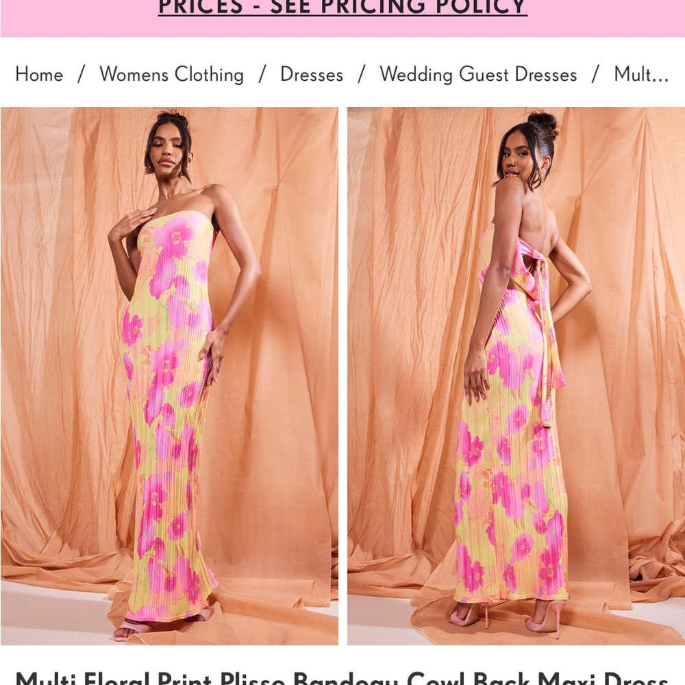 Yellow and Pink Floral Dress